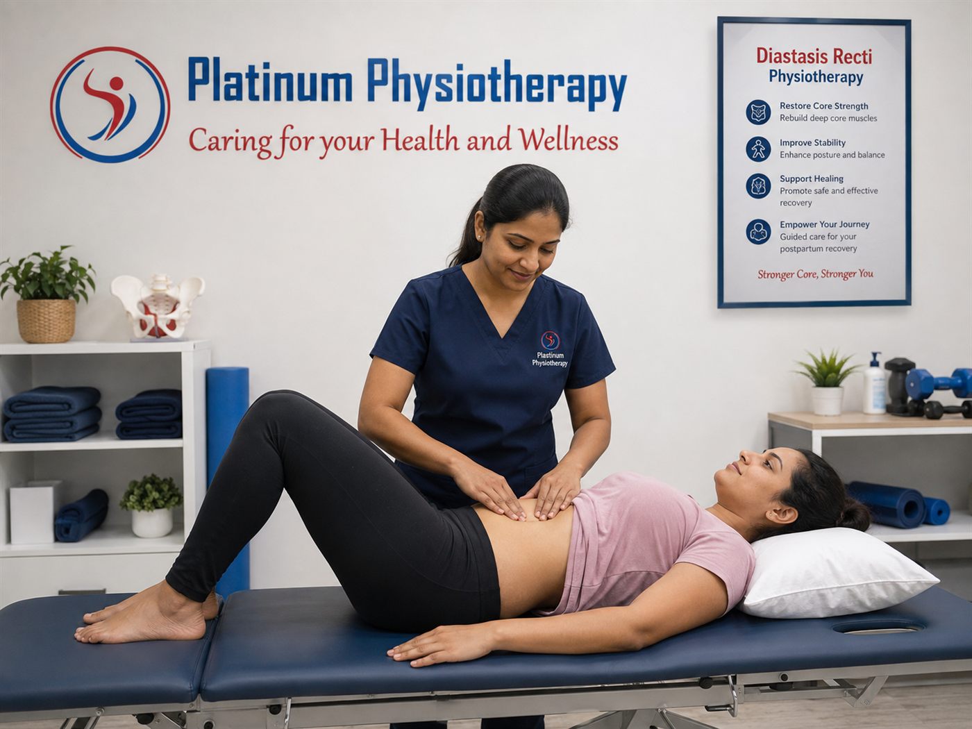 Diastasis recti core rehabilitation at Platinum Physiotherapy in Brampton