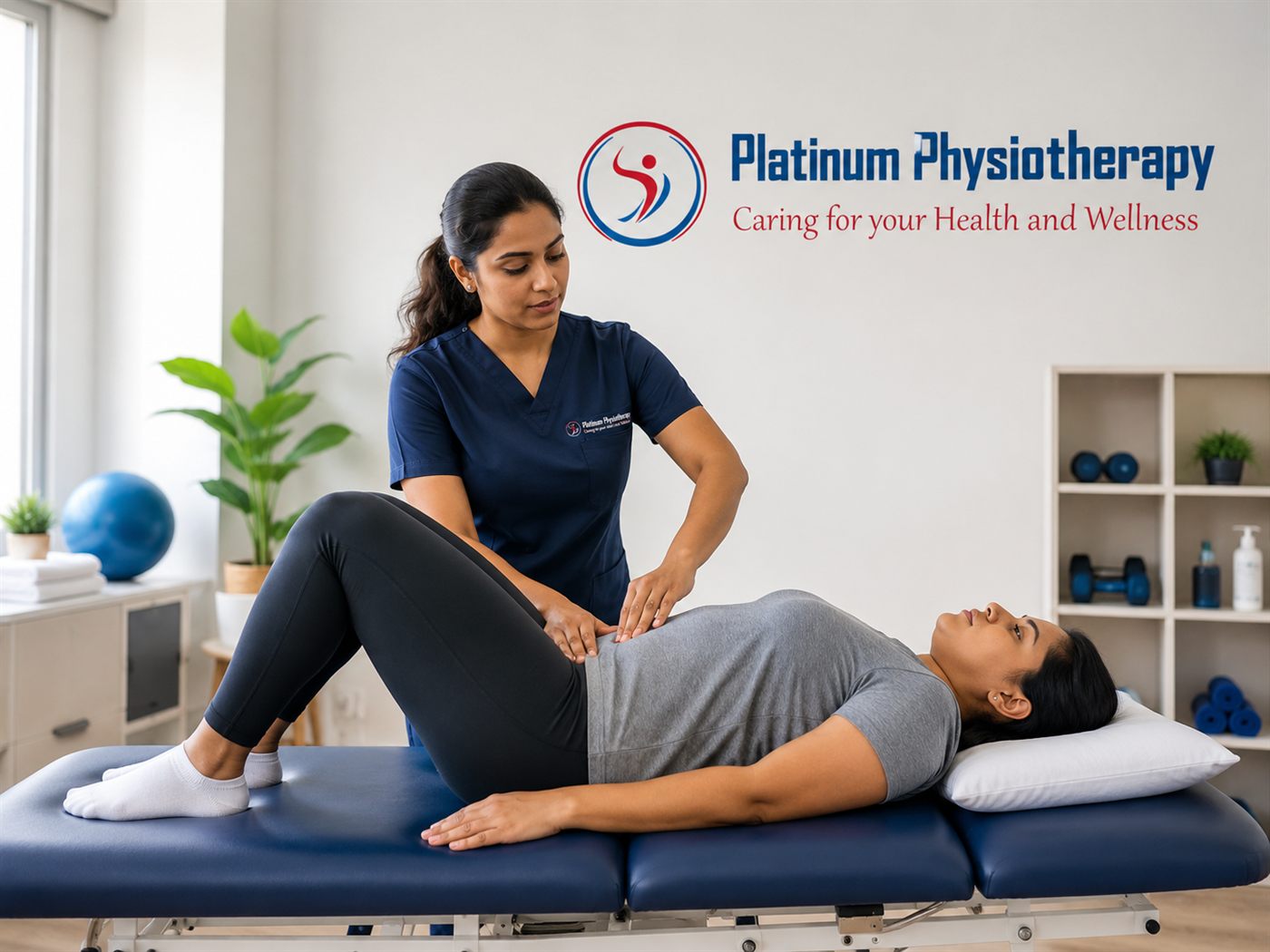 Woman strength training safely with pelvic organ prolapse guidance at a Brampton physiotherapy clinic